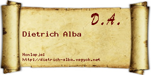 Dietrich Alba névjegykártya